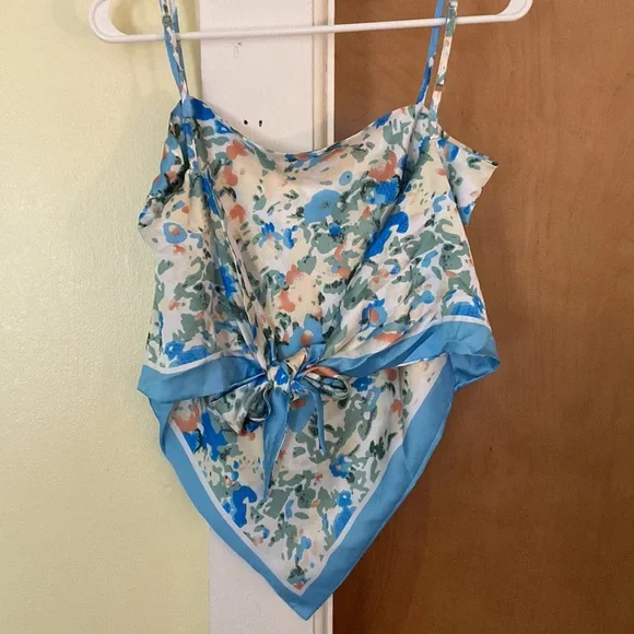 Cloud Ten Printed Silky Scarf Tank Top - Picture 2 of 9